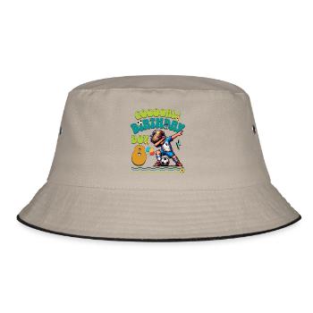 8th Birthday Football - Bucket Hat - khaki/black - Front