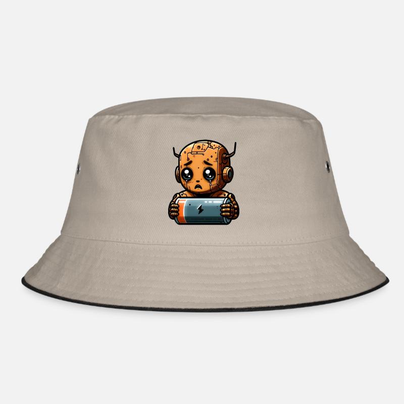 Bot Robot with Depleted Battery Bucket Hat