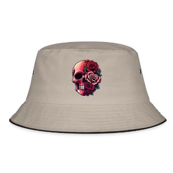 Skull and Bouquet - Bucket Hat - khaki/black - Front