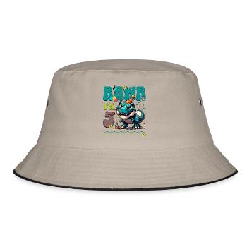 5. Geburtstag Rawr T Rex Dinosaurier - Bucket Hat - Khaki/Schwarz - Vorne