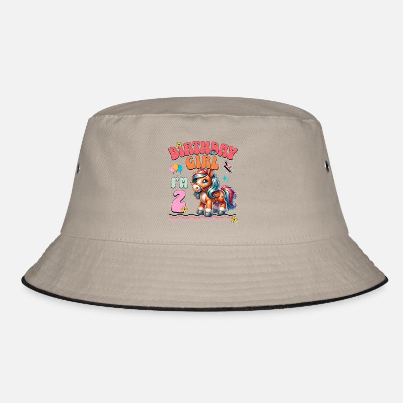 2. Geburtstag Mädchen Pferd Reiten Bucket Hat