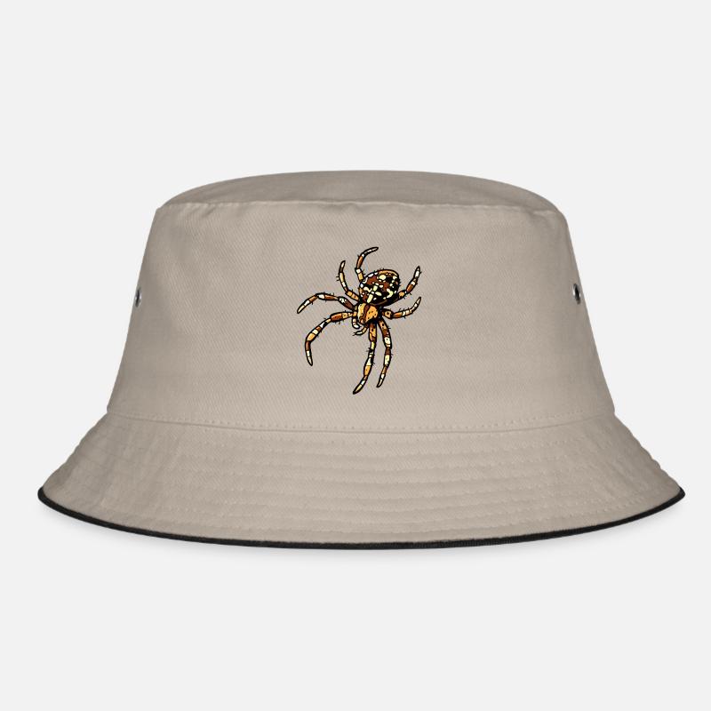 Kreuzspinne - Bucket Hat - Khaki/Schwarz