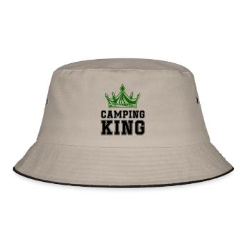 camping king - Bucket Hat - Khaki/Schwarz - Vorne
