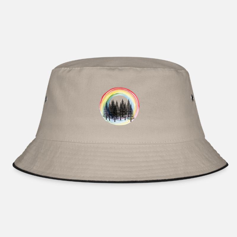 Fir Forest Rainbow Nature Lover Bucket Hat