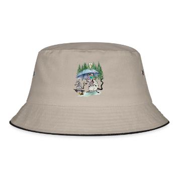 Family Mouse Forest Excursion Leisure Rat Rats - Bucket Hat - khaki/black - Front