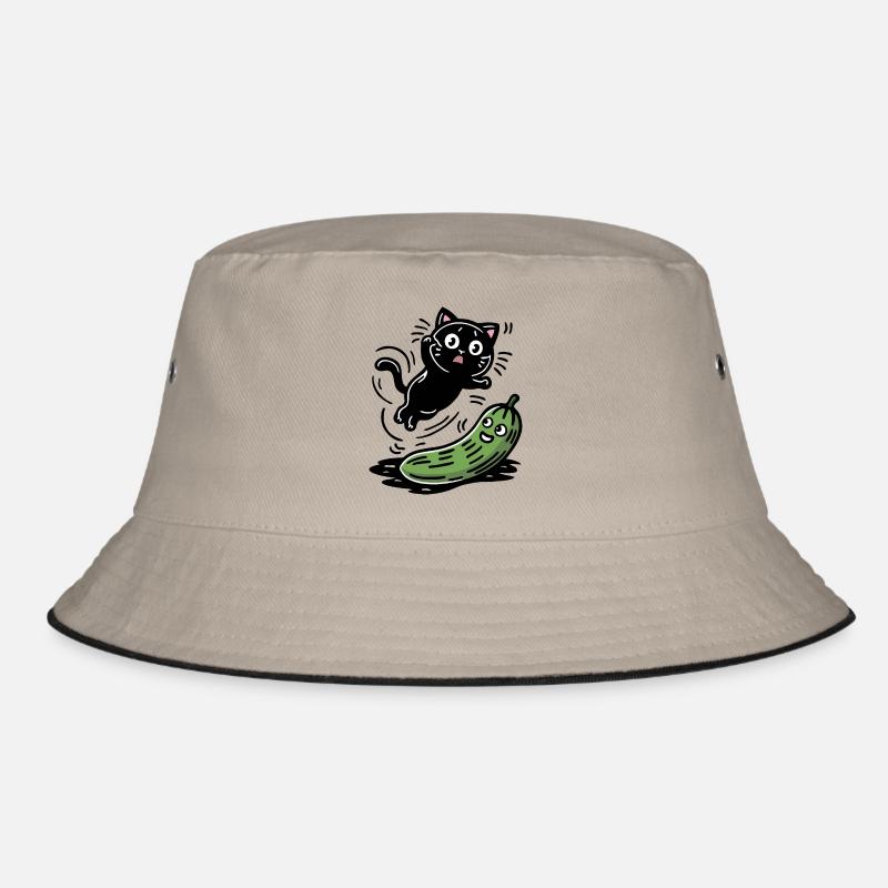 Scared Cat and Cucumber Bucket Hat