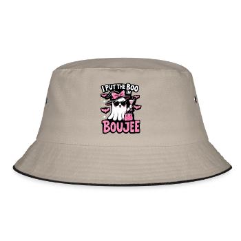 Stylish Ghost: I Put the Boo in Boujee - Trendy Ha - Bucket Hat - khaki/black - Front