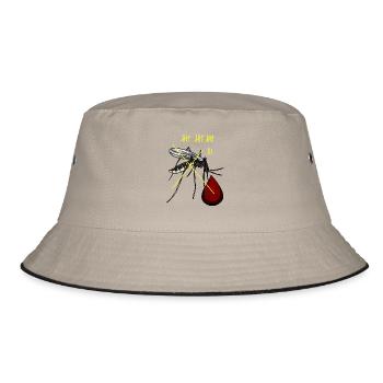 Mücken Jagt Mücke Insekten Blutsauger Blut - Bucket Hat - Khaki/Schwarz - Vorne
