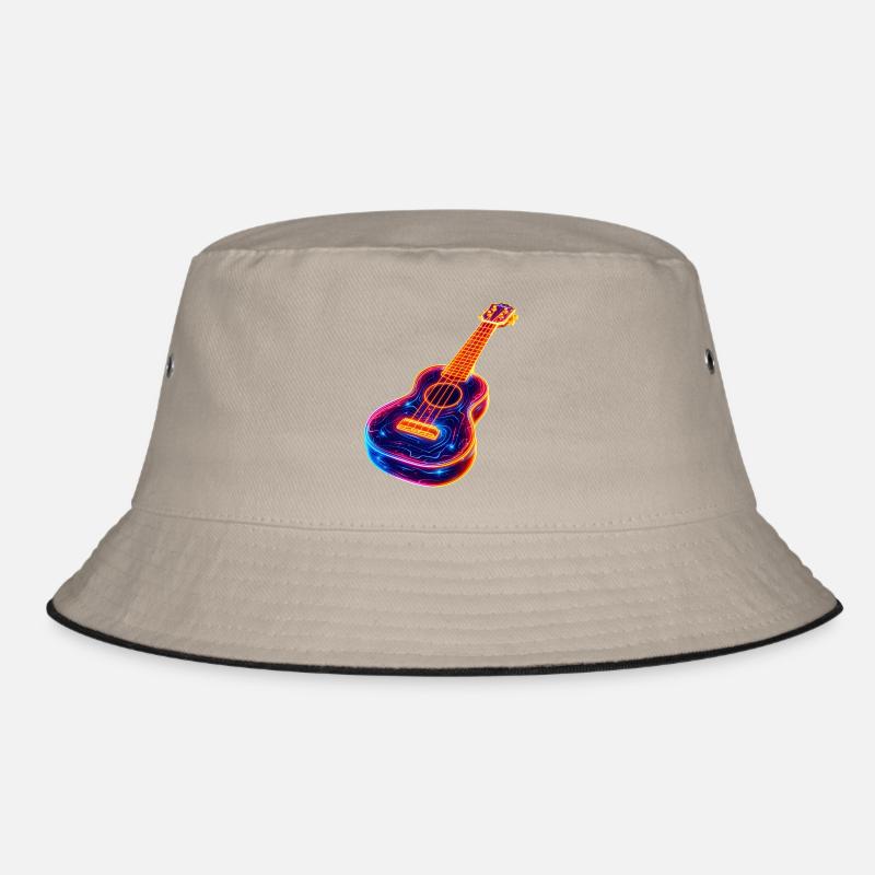 Ukulele Synthwave Bucket Hat