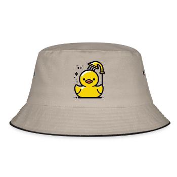 Squeaky Duck Yellow Duck Shower - Bucket Hat - khaki/black - Front
