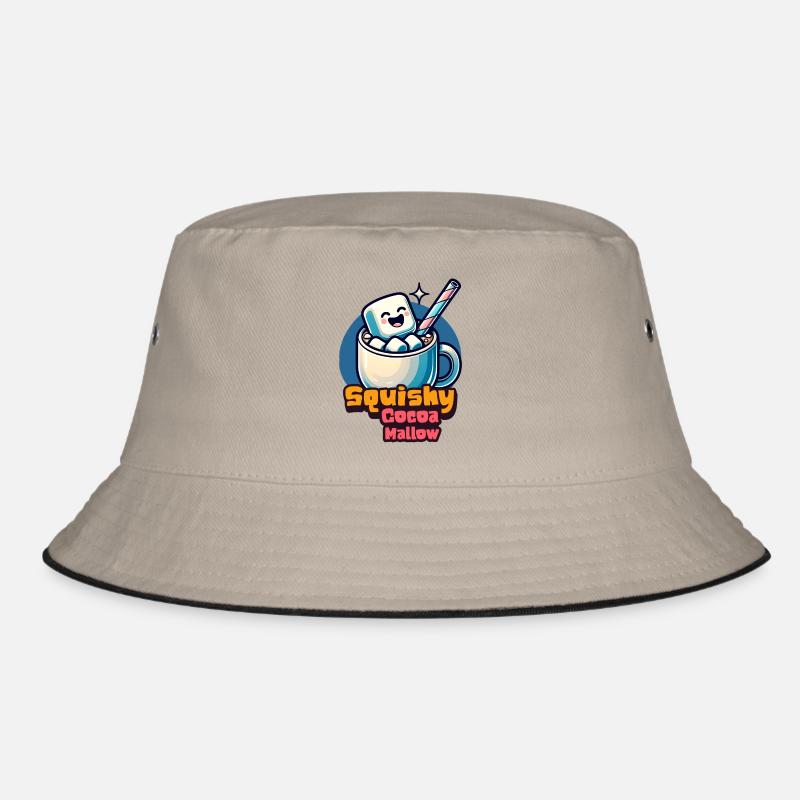 Süßer Marshmallow Tasse mit Kakao und Strohalm Bucket Hat