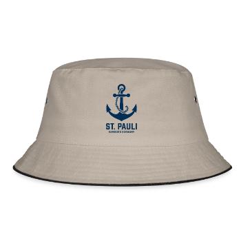 St. Pauli Hamburg Anker Reeperbahn - Bucket Hat - Khaki/Schwarz - Vorne