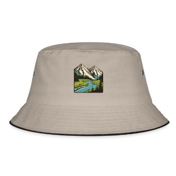 Naturlandschaft - Bucket Hat - Khaki/Schwarz - Vorne