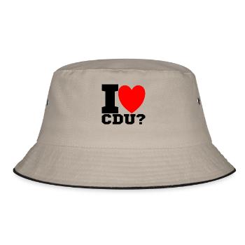 I love CDU - Bucket Hat - Khaki/Schwarz - Vorne
