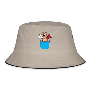 Erdnuss Engelch Teufelchin okkult spirituell - Bucket Hat - Khaki/Schwarz - Vorne