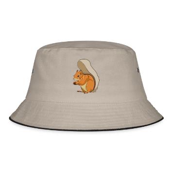 EIchhörnchen - Bucket Hat - Khaki/Schwarz - Vorne