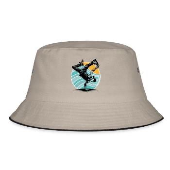 Breakdance - Bucket Hat - Khaki/Schwarz - Vorne