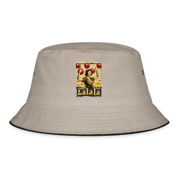 Asian rubber duck song Lalala - Bucket Hat - khaki/black - Front