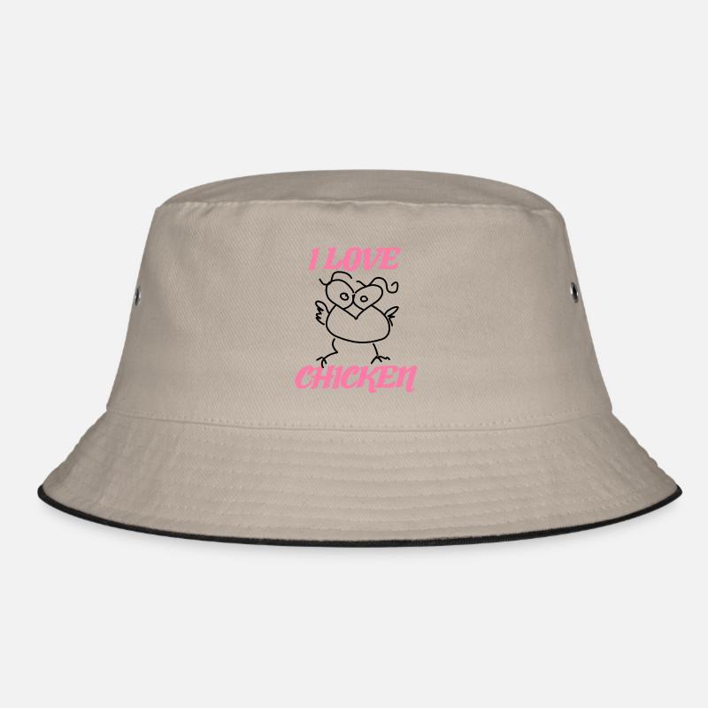 Pink I Love Chickens Creative Chicken Bucket Hat