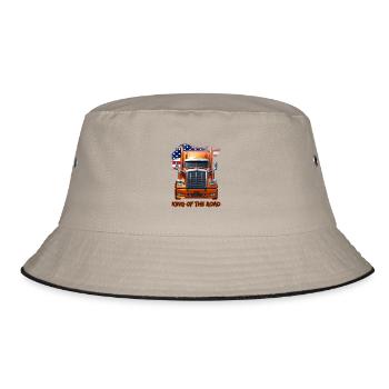 US Truck America with Flag - King of the road - Bucket Hat - khaki/black - Front