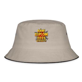 Bäm Diplom Geschafft 2025 - Bucket Hat - Khaki/Schwarz - Vorne