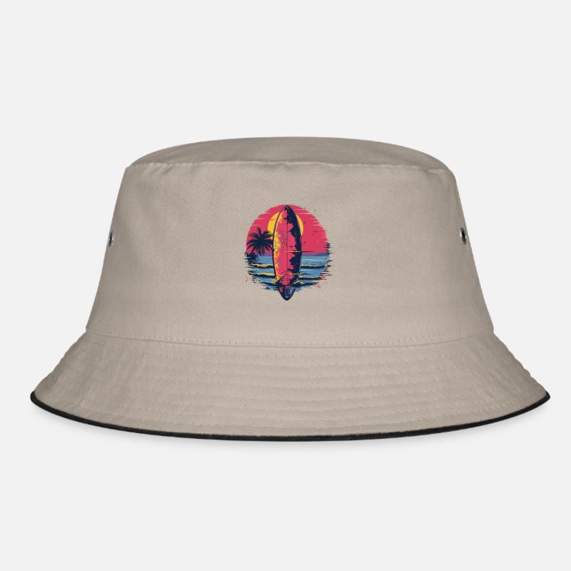 Surfbrett Synthwave Bucket Hat
