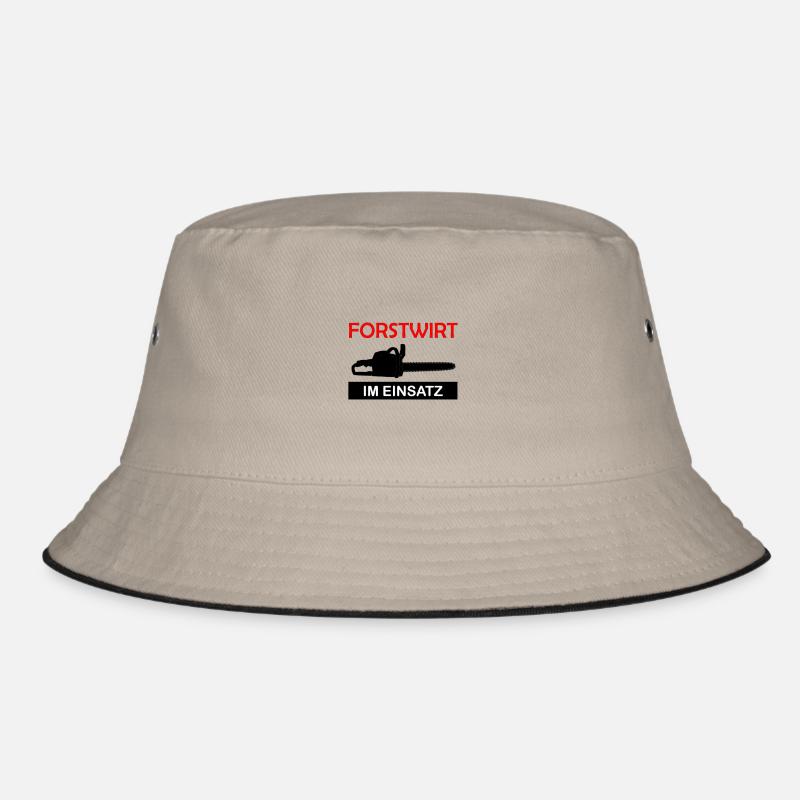Forester in action chainsaw forest worker Bucket Hat