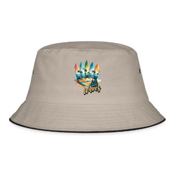 Surfen Surfer - Bucket Hat - Khaki/Schwarz - Vorne