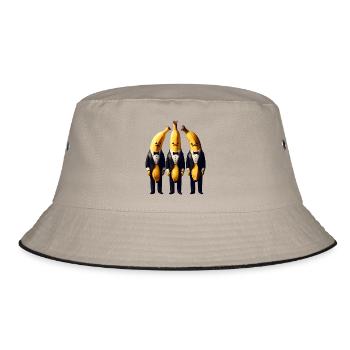 Bananen im Smoking - Bucket Hat - Khaki/Schwarz - Vorne