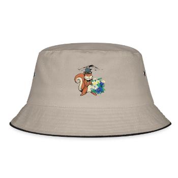 Squirrel Children Child Mountains Austria Tyrol - Bucket Hat - khaki/black - Front