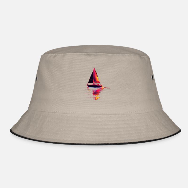 Segelschiff Retrowave - Bucket Hat - Khaki/Schwarz