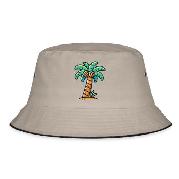 palm tree - Bucket Hat - khaki/black - Front