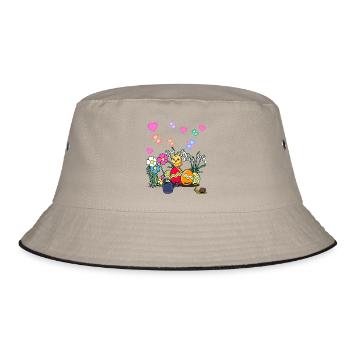 Ostern Kinder Küken Kind - Bucket Hat - Khaki/Schwarz - Vorne