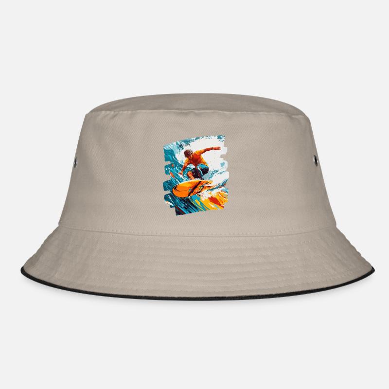 Surfer Surfing Surfboard Surfing Bucket Hat