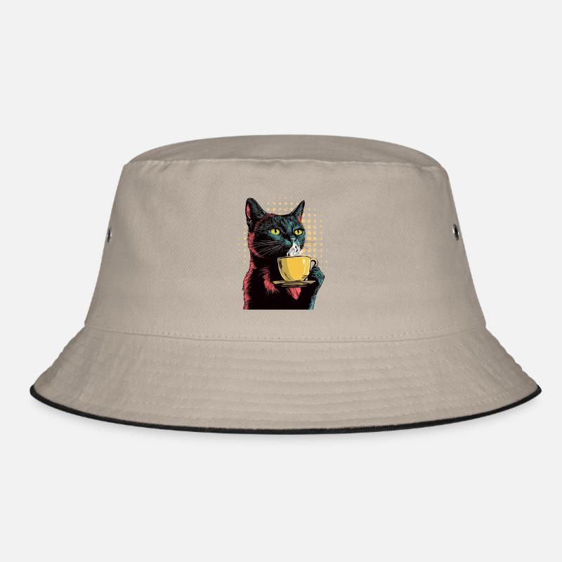 Chat Vintage avec Café - Style Pop Art Bob