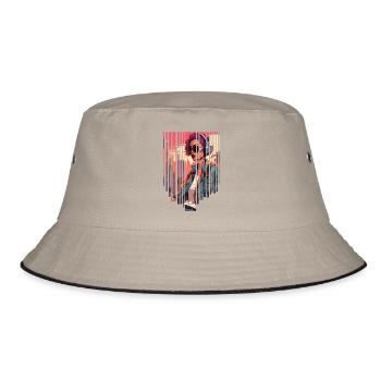 girl girlie wild punk freestyle love peace style - Bucket Hat - Khaki/Schwarz - Vorne