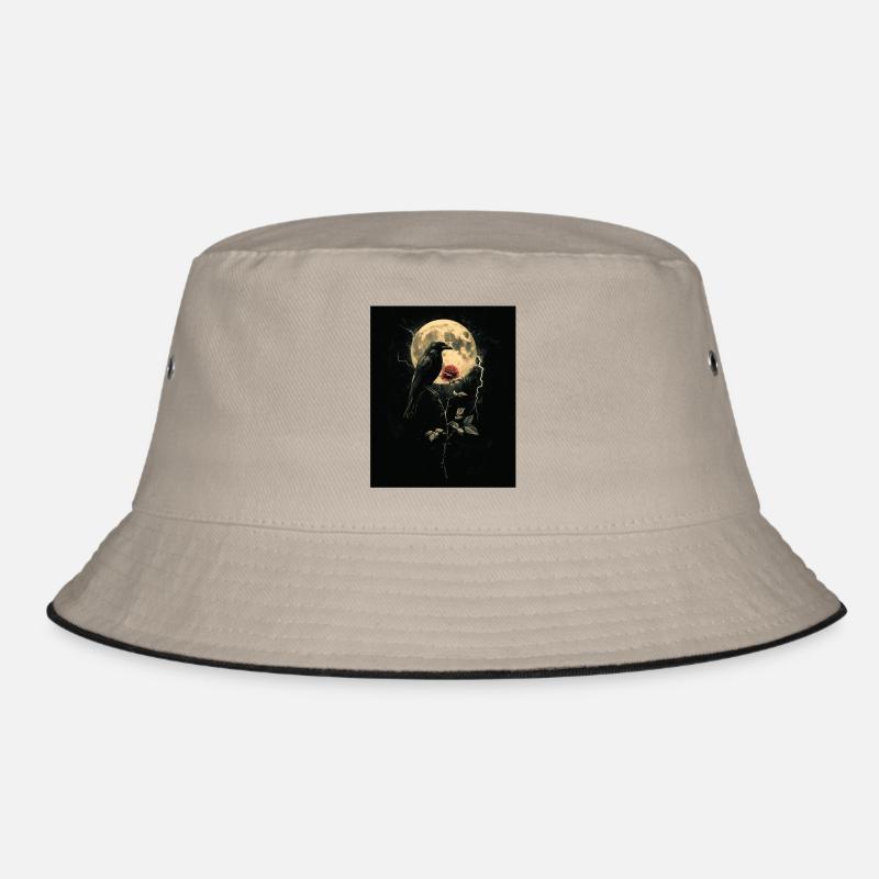 Corbeau Rose Lune Sombre Gothique Corbeau Noir Bob