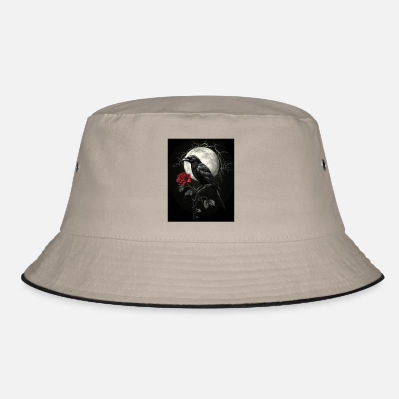 Corbeau Rose Lune Sombre Gothique Corbeau Noir Bob