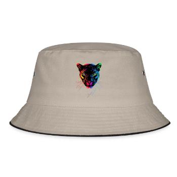 Panther Leopard Raubkatze Süße Großkatze Panter - Bucket Hat - Khaki/Schwarz - Vorne