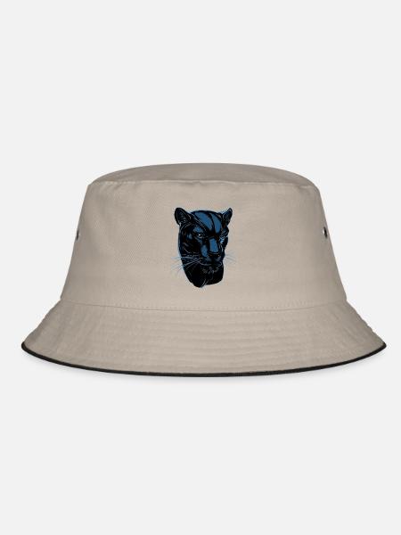 Panther Leopard Raubkatze Süße Großkatze Panter - Bucket Hat - Khaki/Schwarz - Vorne
