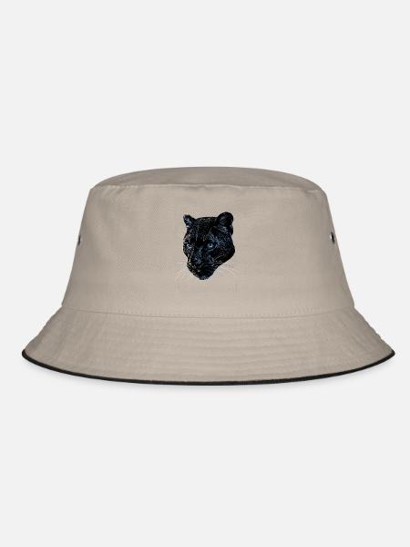 Panther Leopard Raubkatze Süße Großkatze Panter - Bucket Hat - Khaki/Schwarz - Vorne