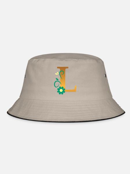 L - Bucket Hat - khaki/black - Front