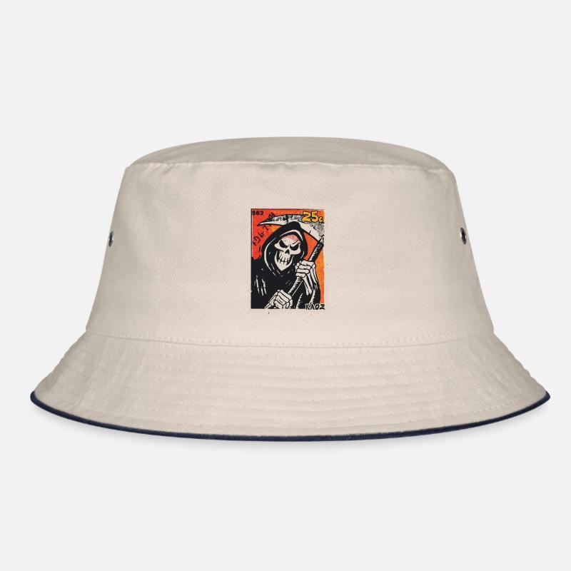 Sensenmann Comic auf Briefmarke Bucket Hat