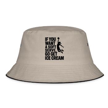 Soft-serve? Then off to the – volleyball - Bucket Hat - khaki/black - Front
