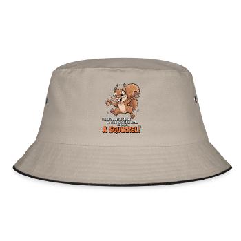 ADHD? Oh look, a squirrel! - Bucket Hat - khaki/black - Front