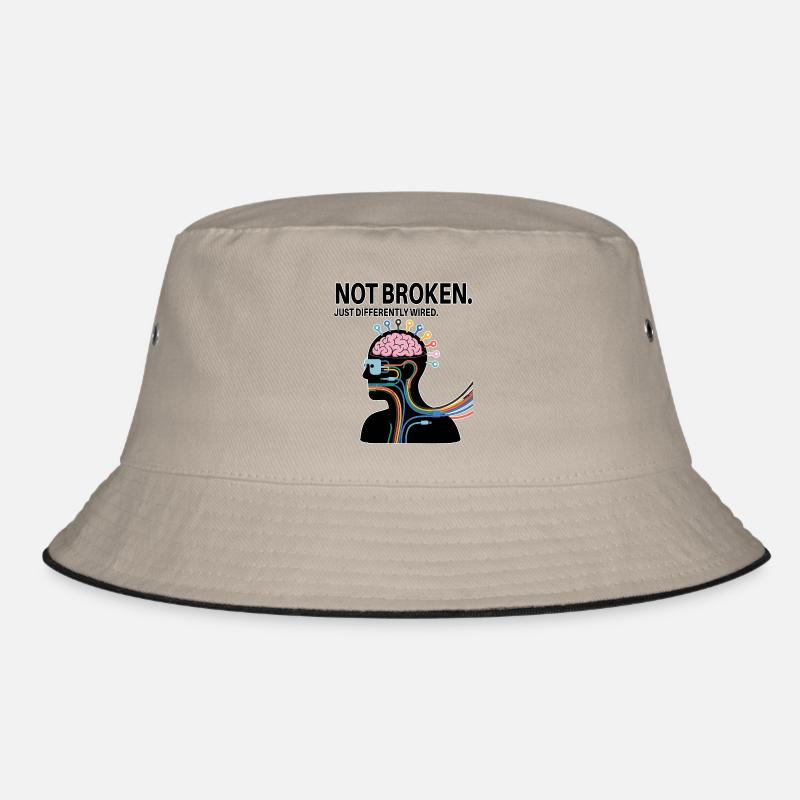 Nicht kaputt – nur anders verdrahtet - Bucket Hat - Khaki/Schwarz