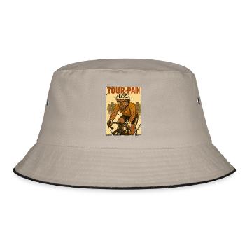 Tour de Pain – Radfahrer am Limit - Bucket Hat - Khaki/Schwarz - Vorne