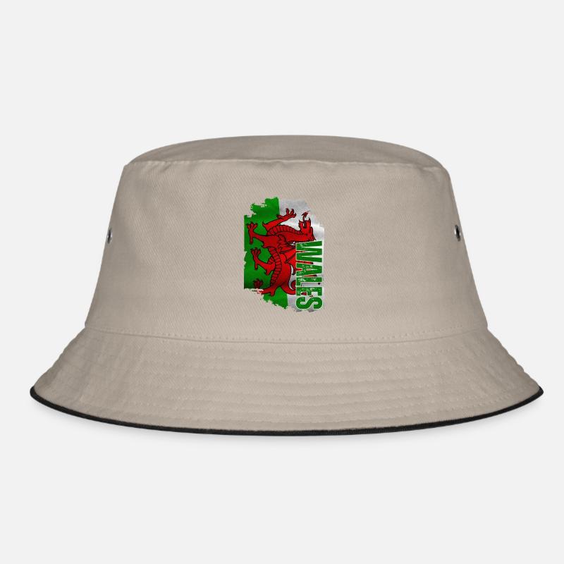Vertical Welsh flag, Welsh pride Bucket Hat