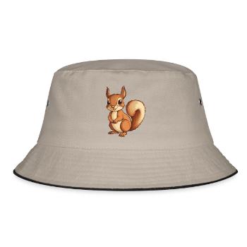 Eichhörnchen - Bucket Hat - Khaki/Schwarz - Vorne