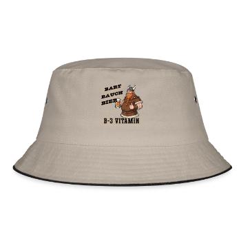 Bier Bauch Bart - Bucket Hat - Khaki/Schwarz - Vorne